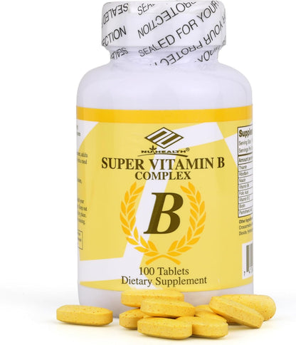 Super Vitamin B Complex, B12, B6 & Folic Acid, 100 Tabs