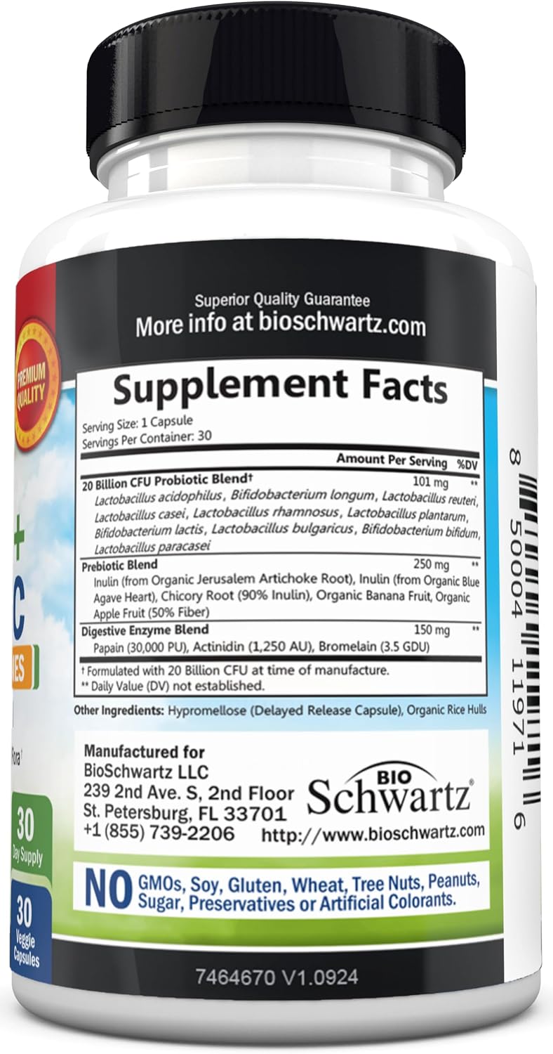 Advanced Prebiotics & Probiotics for Women & Men, 30 Capsules