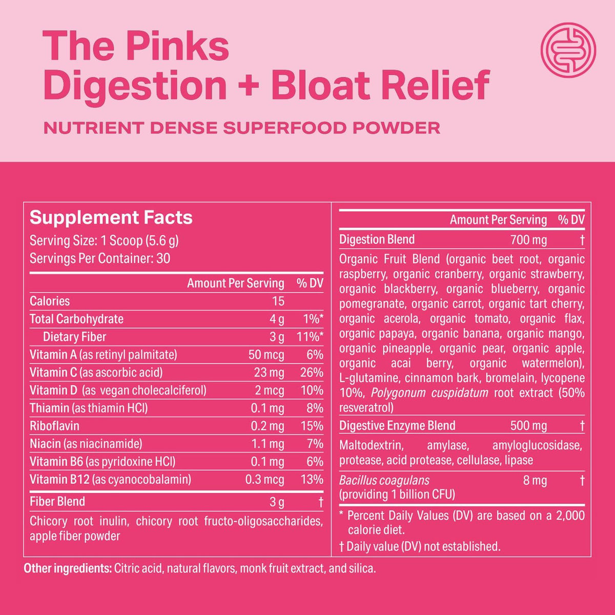 Proper The Pinks Digestive Bloat Relief - Gut Health Probiotic Drink Mix