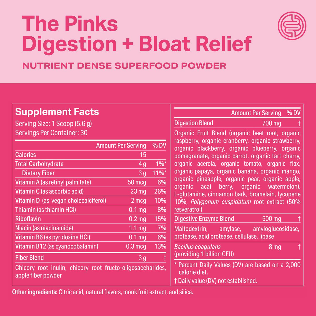 Proper The Pinks Digestive Bloat Relief - Gut Health Probiotic Drink Mix