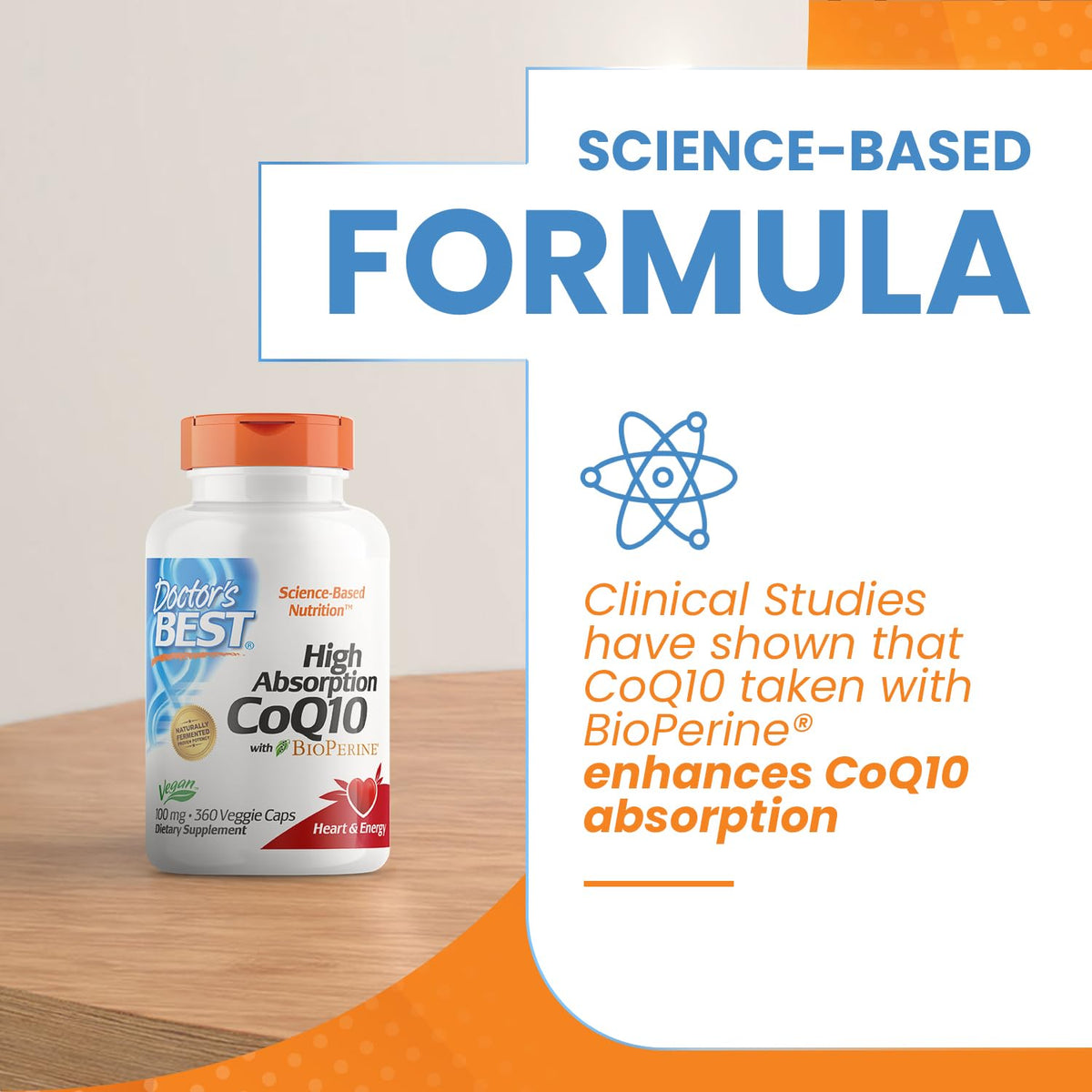 Doctor's Best High Absorption CoQ10 with BioPerine, Gluten Free, Naturally Fermented