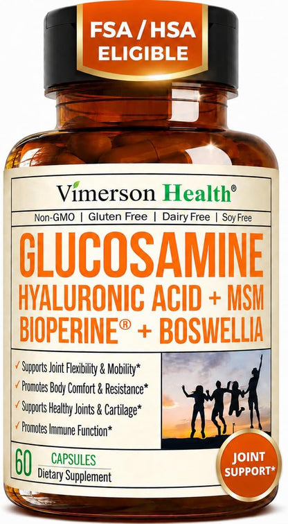 Glucosamine Sulfate 1000mg with Hyaluronic Acid – Joint Supplement 60 Caps