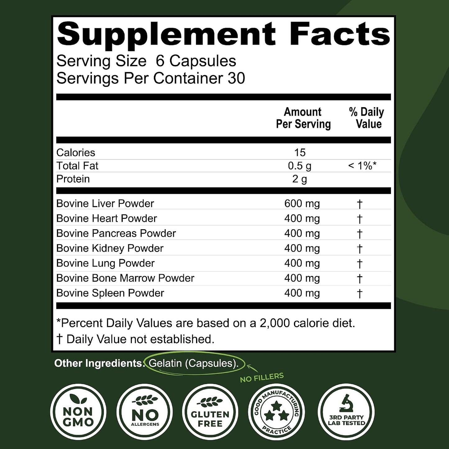 Beef Organ Complex + Organic Beef Liver + Grass Fed Heart & Liver Supplements - Organic Nutrient Dense Superfood for Overall Energy, Health, & Wellness - No Fillers, Freeze Dried Supplements