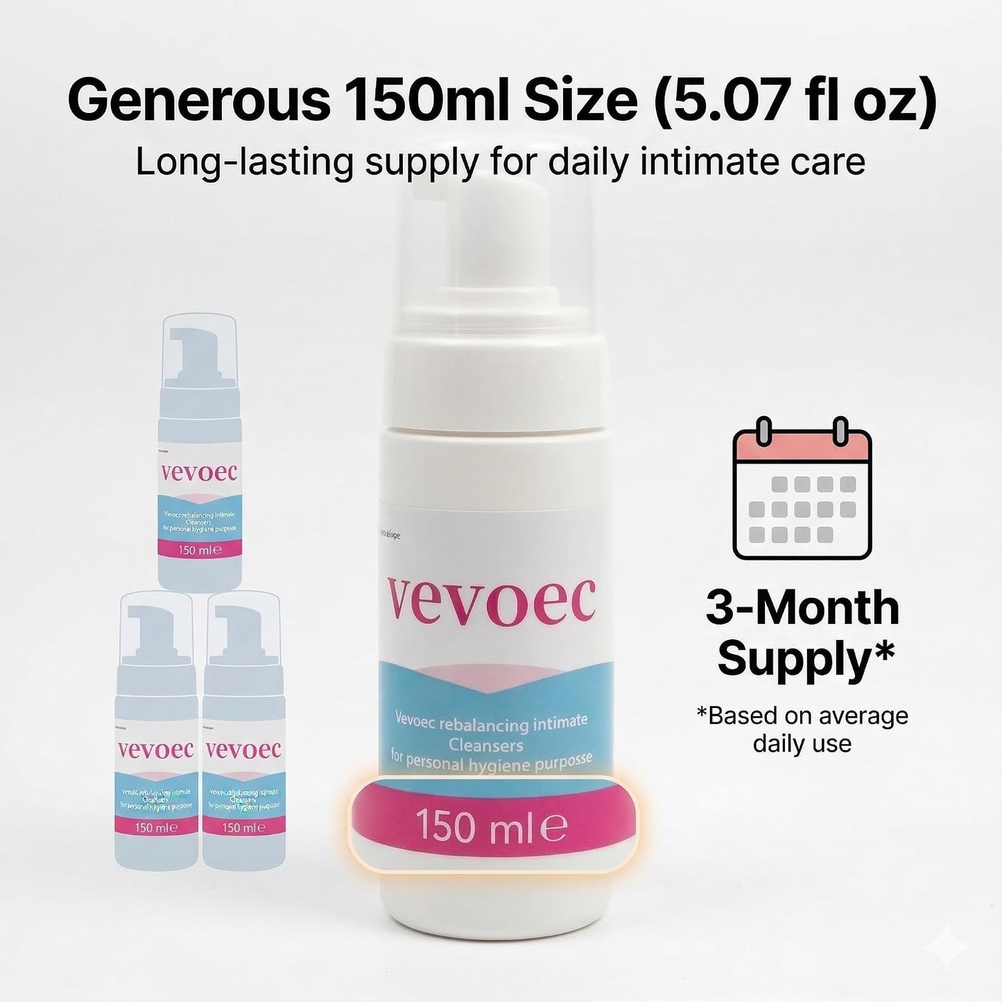 pH Balanced Intimate Cleanser (150ML) - Gentle Feminine Wash for Vaginal Health, Odor Control & Lasting Freshness