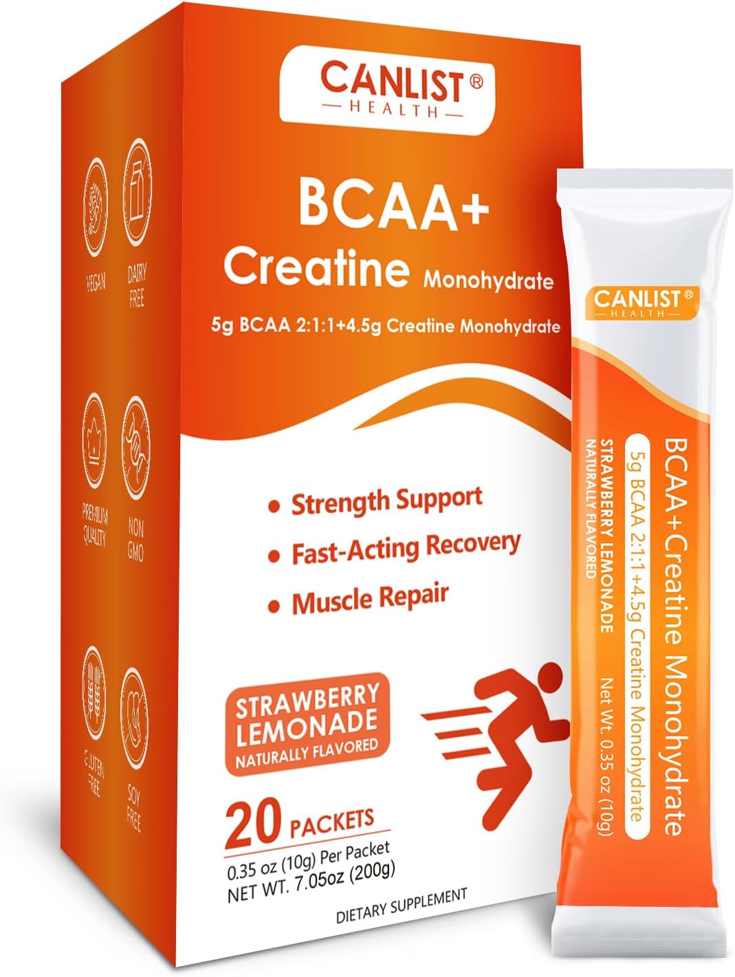 CANLIST Micronized Creatine Monohydrate Powder for Men & Women, Non-GMO, Vegan, 20 Servings