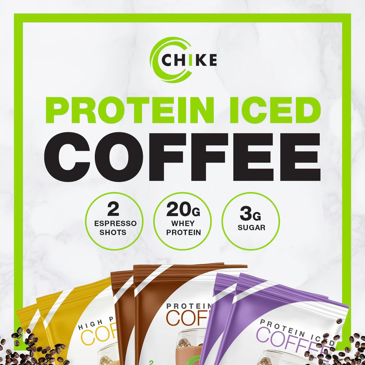 Chike High Protein Iced Coffee Naturally Sweetened Sampler Pack, 20 G Protein, 2 Shots