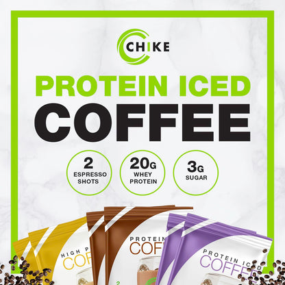 Chike High Protein Iced Coffee Naturally Sweetened Sampler Pack, 20 G Protein, 2 Shots