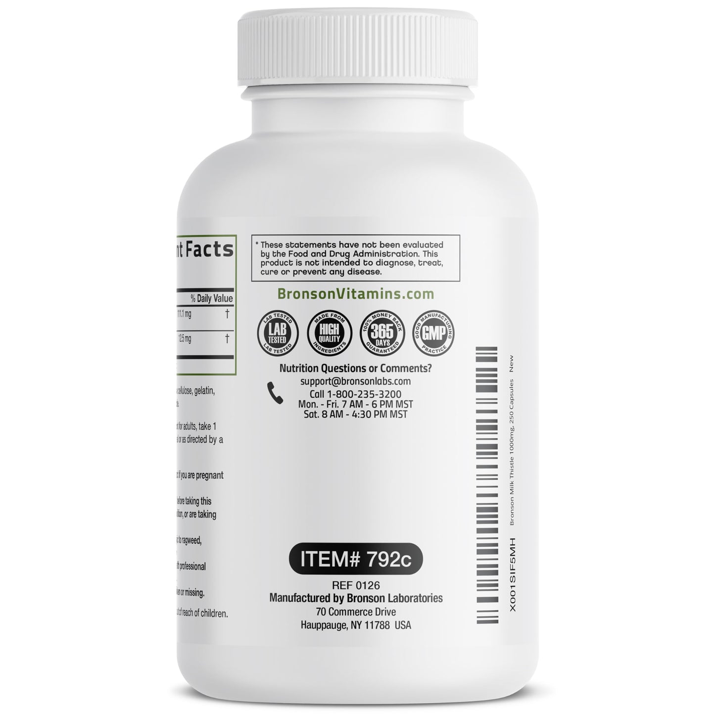 Bronson Milk Thistle Silymarin Marianum & Dandelion Extract, 120 Capsules | 2-in-1 Liver Cleanse, Health, Detox & Antioxidant Support, Non-GMO, Gluten-Free, Soy-Free