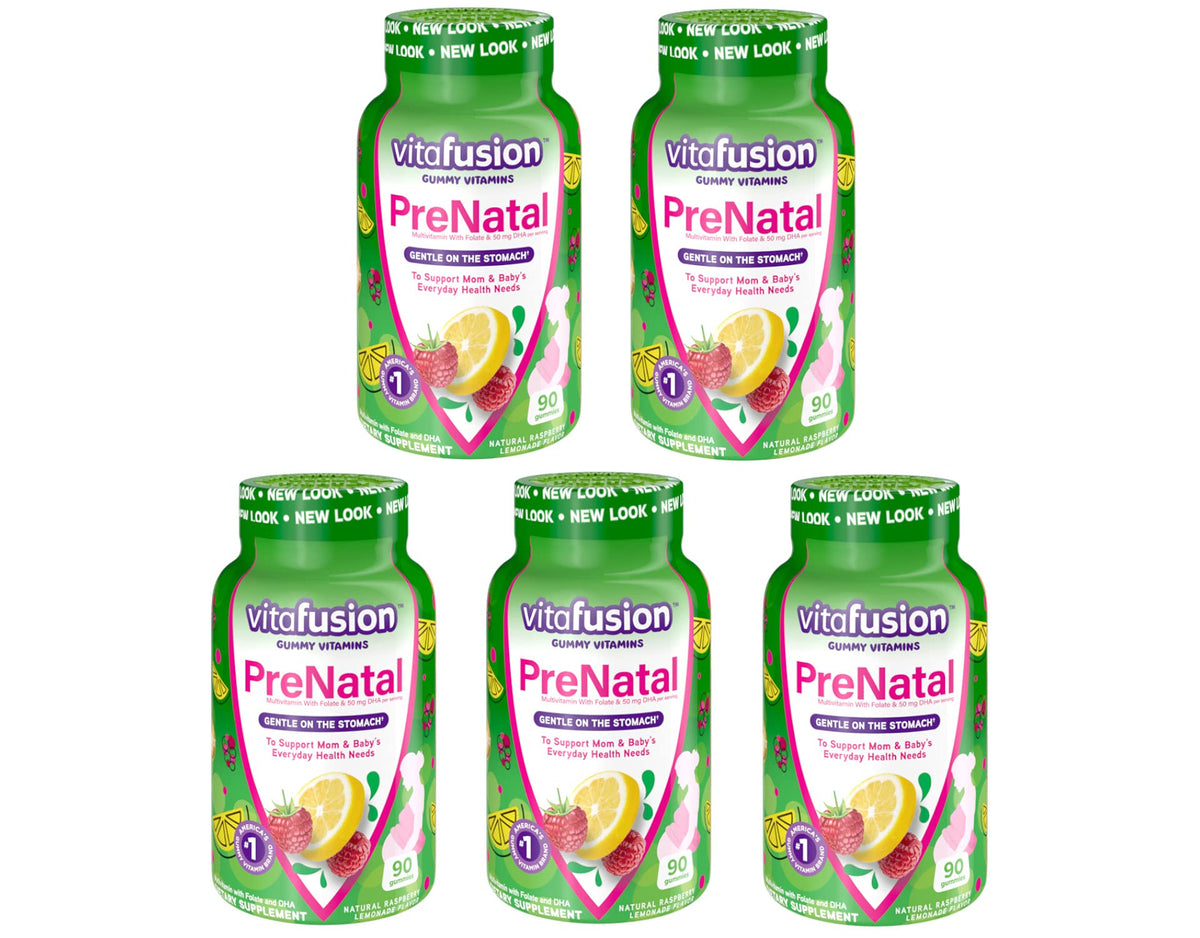 Vitafusion Prenatal, Gummy Vitamins WpNASN, 5Pack (90 Count)