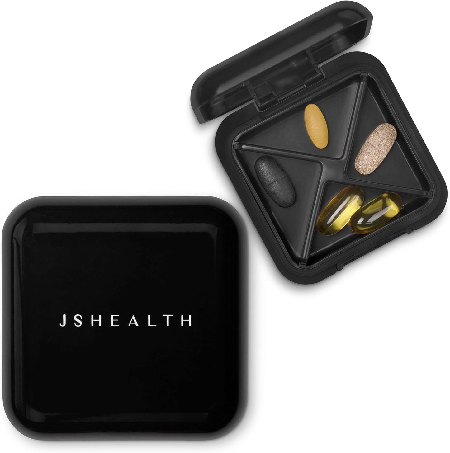 JSHealth Signature Pill Organizer - Pill Case for Daily Supplements | Compact & Portable Design, Travel Pill Box, BPA-Free Pill Container