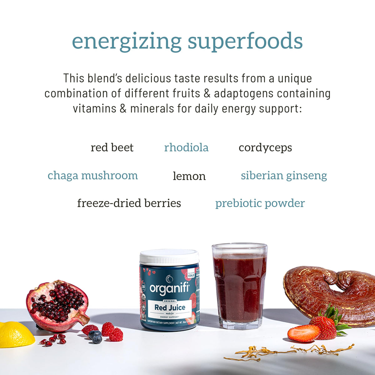 Organifi Red Juice - Natural Superfood Energy Boost - High in Antioxidants - Sweet-Berry