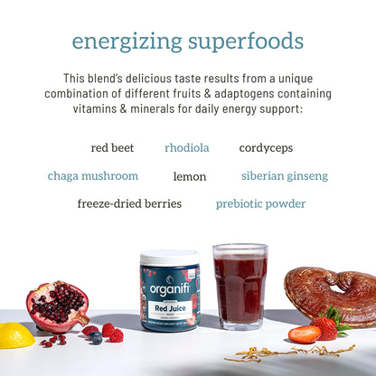 Organifi Red Juice - Natural Superfood Energy Boost - High in Antioxidants - Sweet-Berry