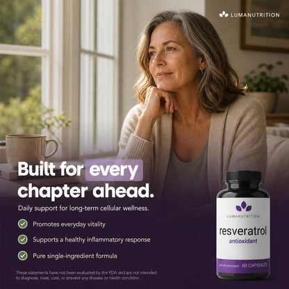 Luma Nutrition Pure Resveratrol Supplement - Antioxidant - 60 Capsules