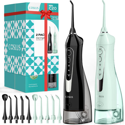 COSLUS ADA Accepted C20 Water Dental Flosser Pick, Professional Set Black