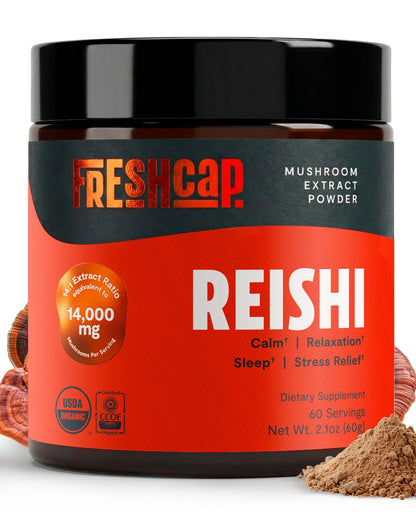 FreshCap Mushrooms Premium Organic Lions Mane Capsules - 14:1 Fruiting Body Extract with 31% Beta-Glucans - 3rd-Party Tested Nootropic for Clarity, Focus & Cognitive Support (120 Capsules)