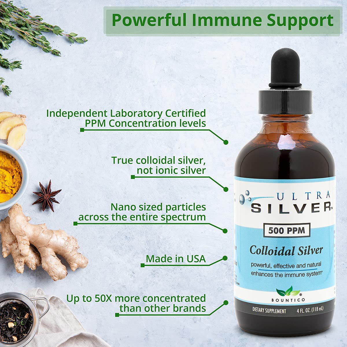Ultra Silver® Colloidal Silver | 1,000 PPM, 4 Oz (118mL) | Mineral Supplement | True Colloidal Silver - with Dropper