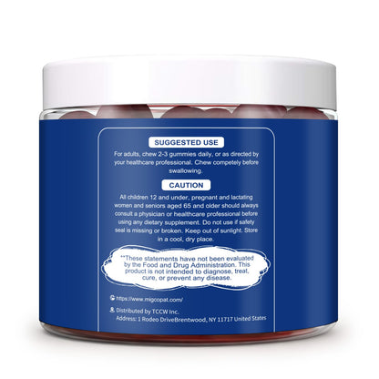Migcopat 10G Fiber Gummies with Biotin, Collagen Peptides, Keratin, Vitamin C, E - Fiber Supplements with 30 Billion CFU Probiotics, Inulin, ACV for Digestive Health & Skin, Hair & Nails, 60 Cts