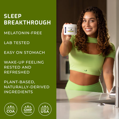 BIOptimizers Sleep Breakthrough 2.0 – Natural Support Supplement | Calming Relief Aid Adults | Non Habit Forming | 202.5 g Powder Blue Berry Dreams