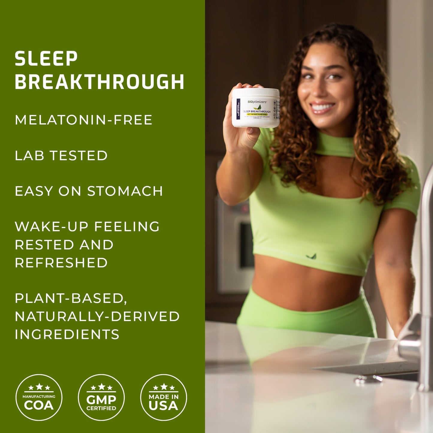 BIOptimizers Sleep Breakthrough 2.0 – Natural Support Supplement | Calming Relief Aid Adults | Non Habit Forming | 202.5 g Powder Blue Berry Dreams
