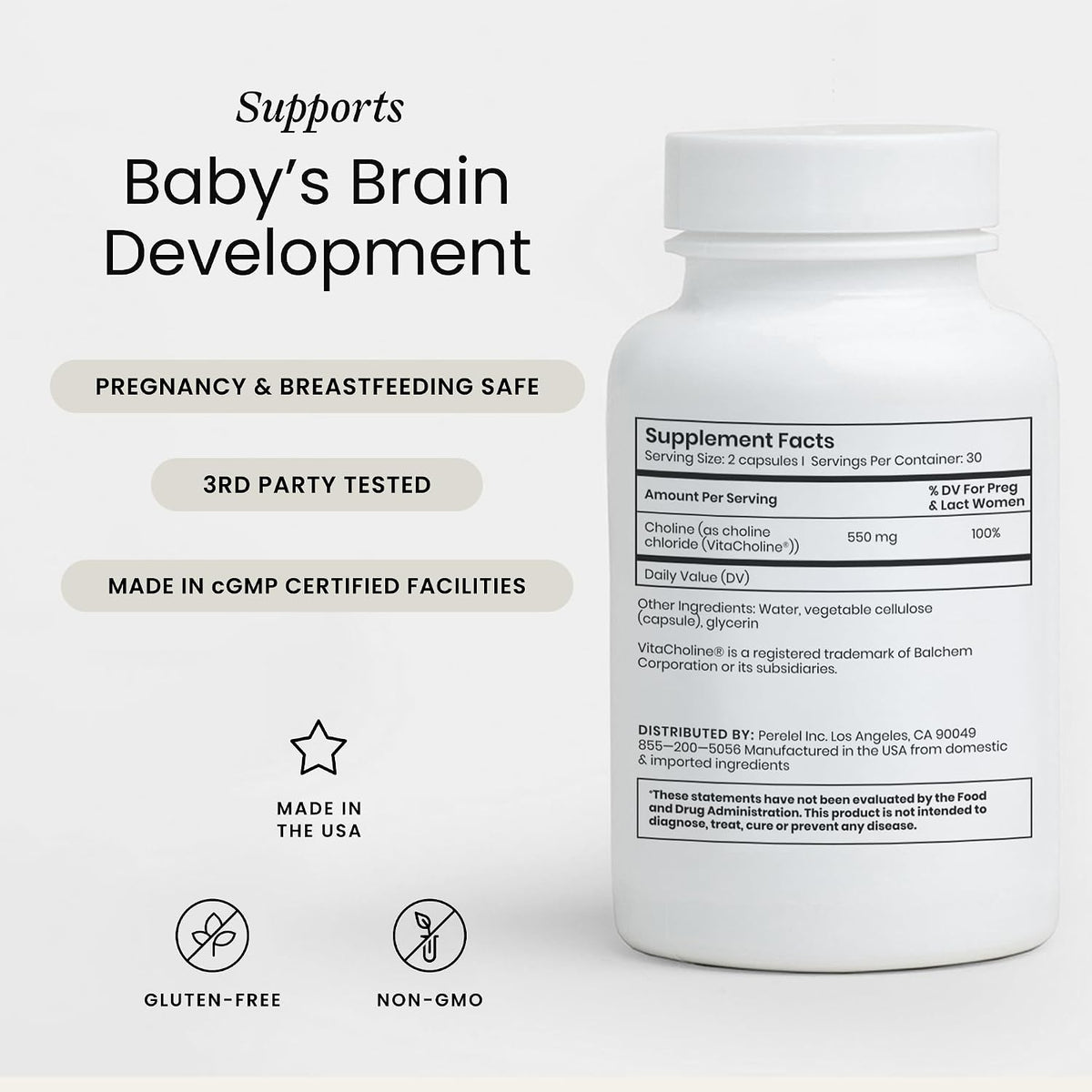 Perelel Birth Prep Bundle, 3rd Trimester Prenatal Vitamin Pack, Sleep Support, & Choline Boost