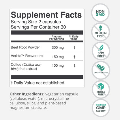 humanN SuperBeets Memory & Focus Brain Supplement Capsules – Mental Alertness