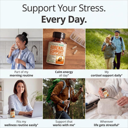 Adrenal Support Supplements with Ashwagandha Rhodiola Holy Basil – Adaptogen Complex – Cortisol Manager & Stress Support – Enhanced Absorption with BioPerine – 60 Capsules, 2 Months Supply