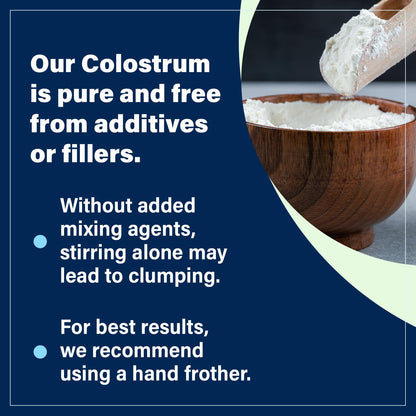 Bovine Colostrum Powder Supplement (3000mg + 40% IgG + No Fillers) Supports Gut & Digestive Health, Muscle Recovery & Growth, Immune Support - Unflavored & Easy to Mix - Grass Fed - 60 servings