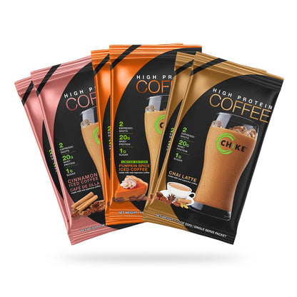 Chike Autumn Spice High Protein Iced Coffee Sampler Pack, 20 G Protein, 2 Shots 