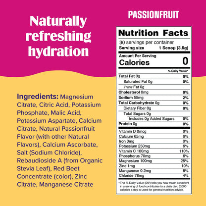 Ultima Replenisher Daily Electrolyte Drink Mix – Passionfruit, 30 Servings – Hydration