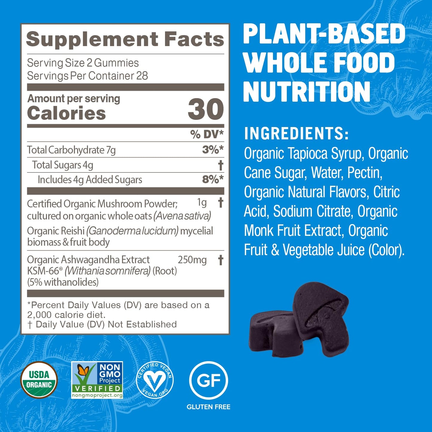 OM MUSHROOM SUPERFOOD Master Blend Mushroom Gummies – Organic 10-Mushroom Complex with Ashwagandha – Supports Immunity, Gut Health & Stress Relief – Mixed Berry Flavor – 28 Servings, 56 Count.