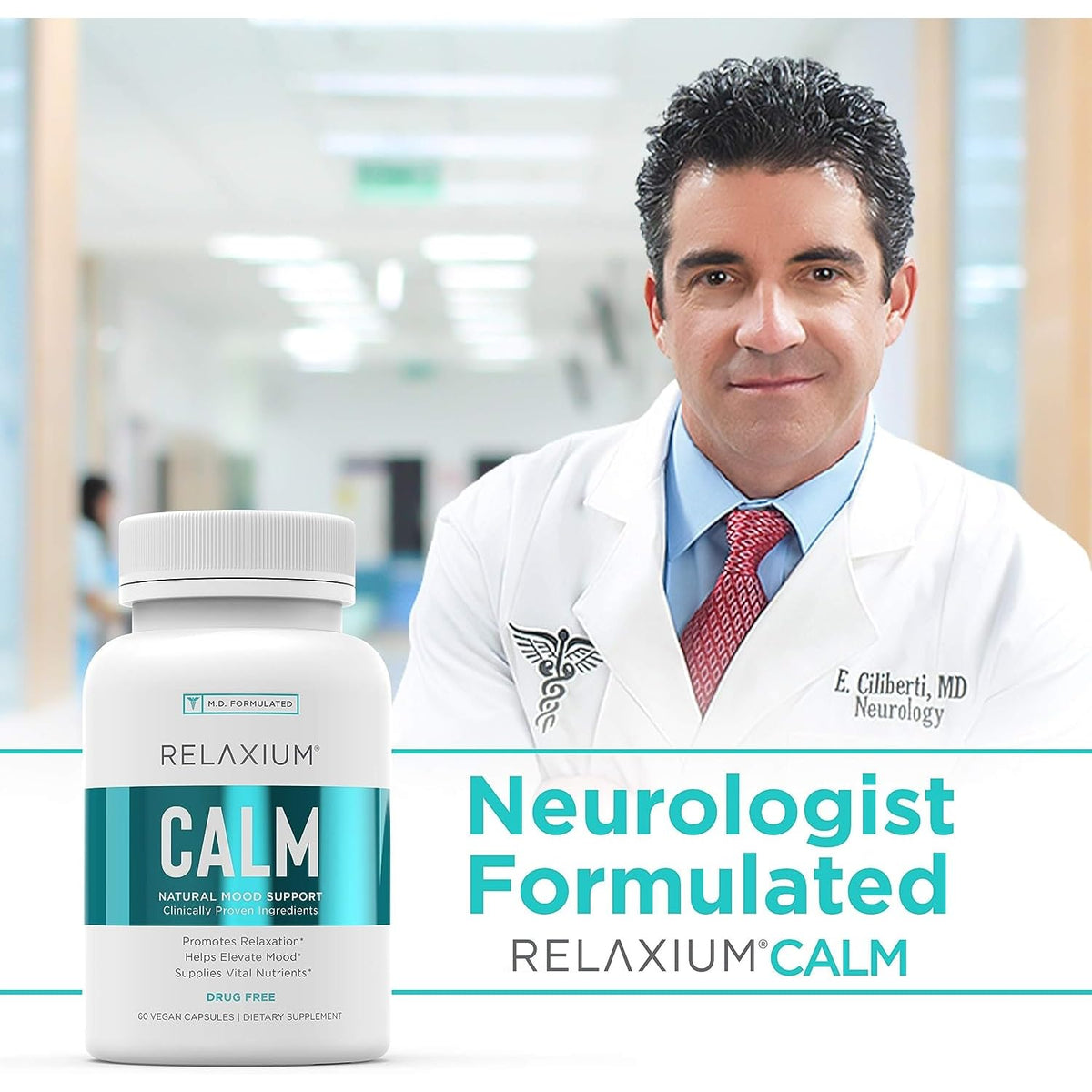 Relaxium Calm, Non-Habit Forming, Stress & Mood Support Supplement