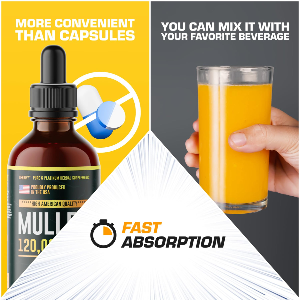 HERBIFY Mullein Drops - Lung Cleanse - Leaf Extract - Powerful Mullein for Immune Supp