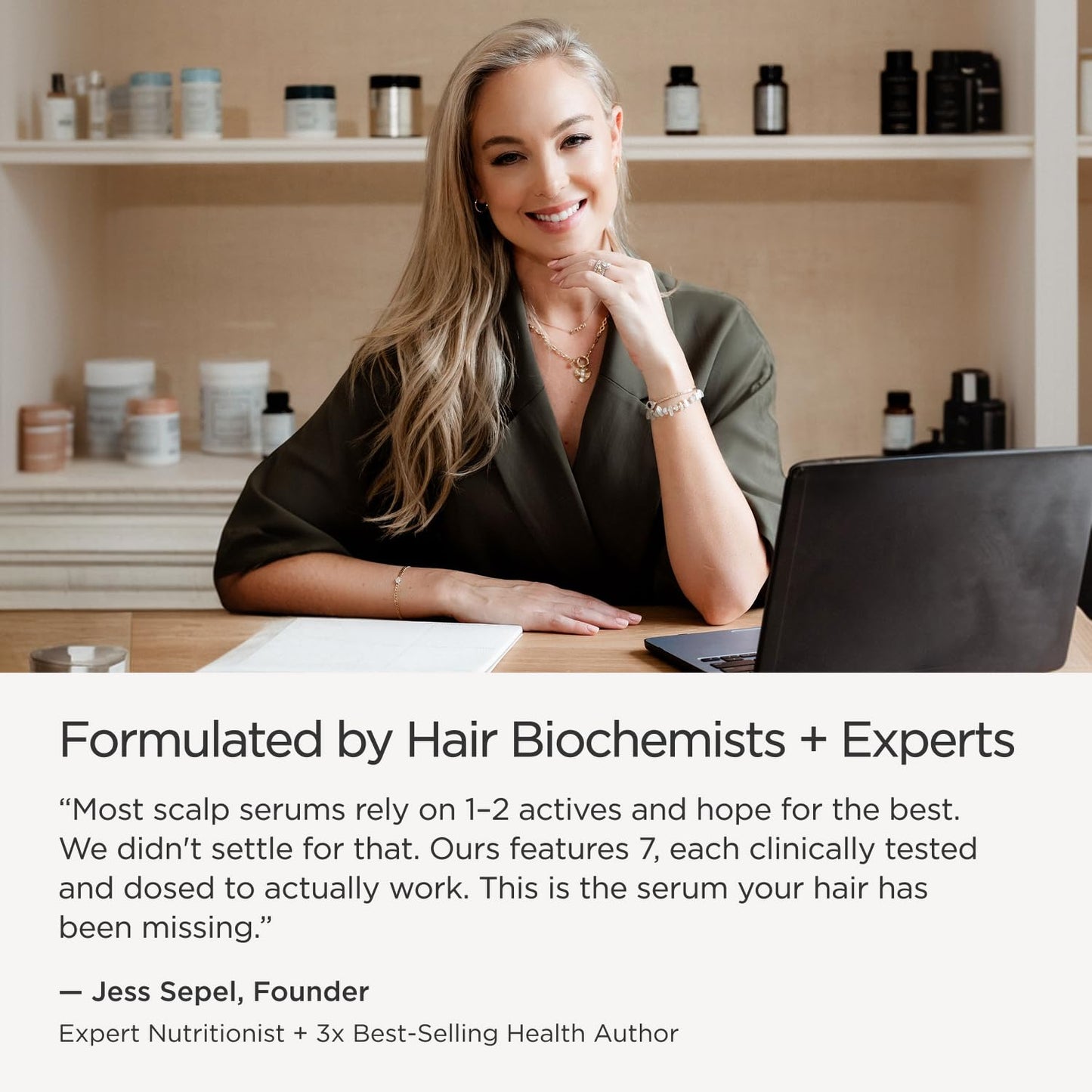 JSHealth Peptide Hair Growth Scalp Serum for Women. 7 Clinically Studied Actives with Capixyl, Capilia Longa, Baicapil. Supports Hair Retention and Density. Vegan, Oil-Free (1.69 fl oz)