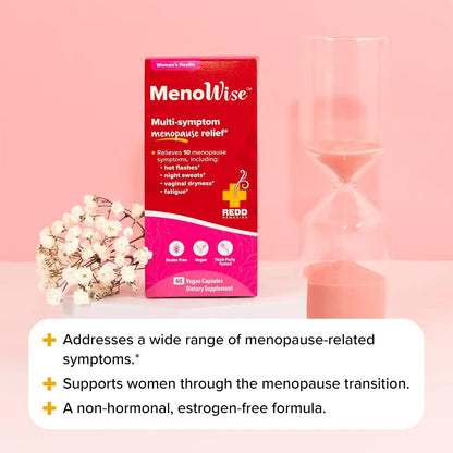 Redd Remedies, MenoWise, Relieves Symptoms, Including Hot Flashes, Night Sweats, Vaginal Dryness, and More, 60 Vegan Capsules