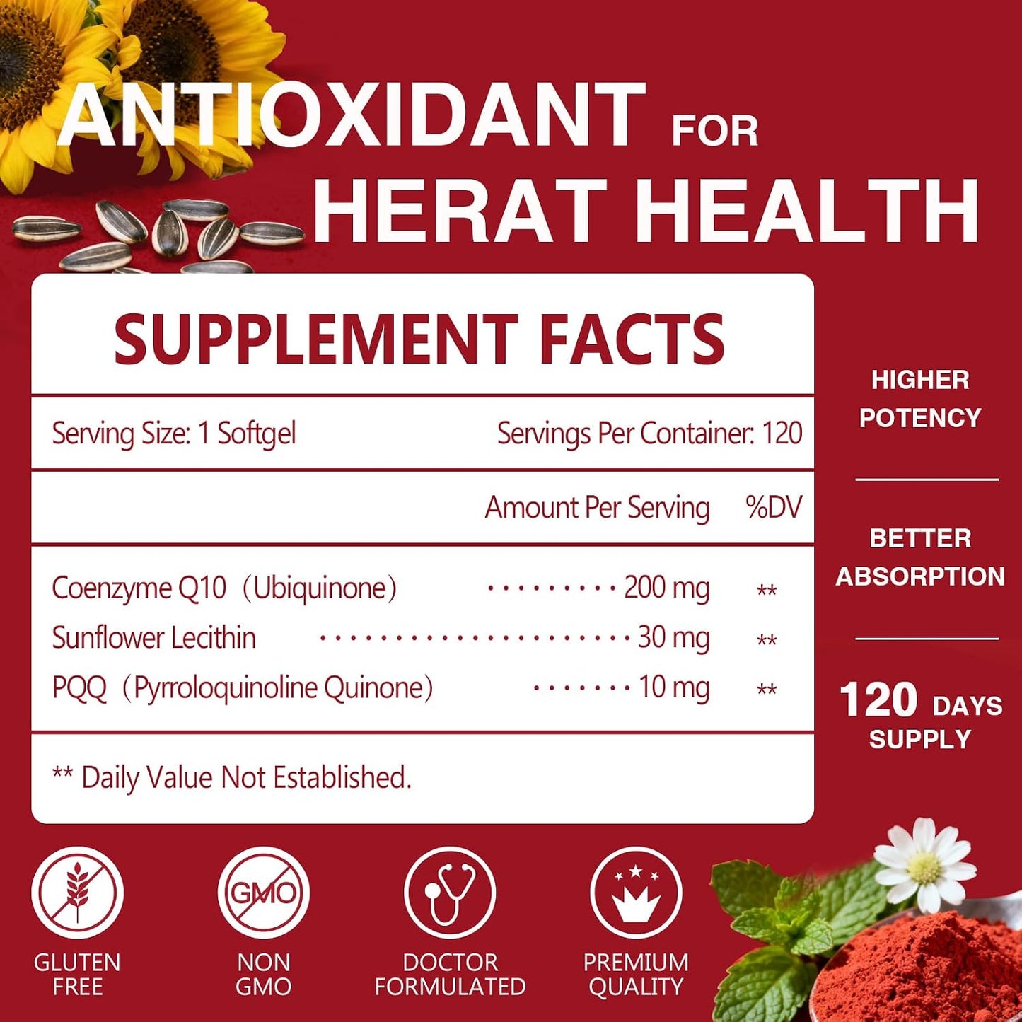 NATURE TARGET CoQ10 200mg Softgels with PQQ, 120 Servings | High Absorption Coenzyme Q10 with Olive Oil, Antioxidant for Heart Health, Immune Support, Energy Production