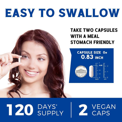 Vitalibre 10 in 1 Magnesium Complex, 420mg Elemental Magnesium 120 Capsules | Ultra Strength, Max Absorption | Chelated Magnesium Supplement for Women Men Nerves, Bone & Heart Health | Non-GMO