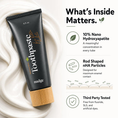 Nudge 10% Nano Hydroxyapatite Toothpaste, Natural Mint, 4.5 oz, Pack of 2