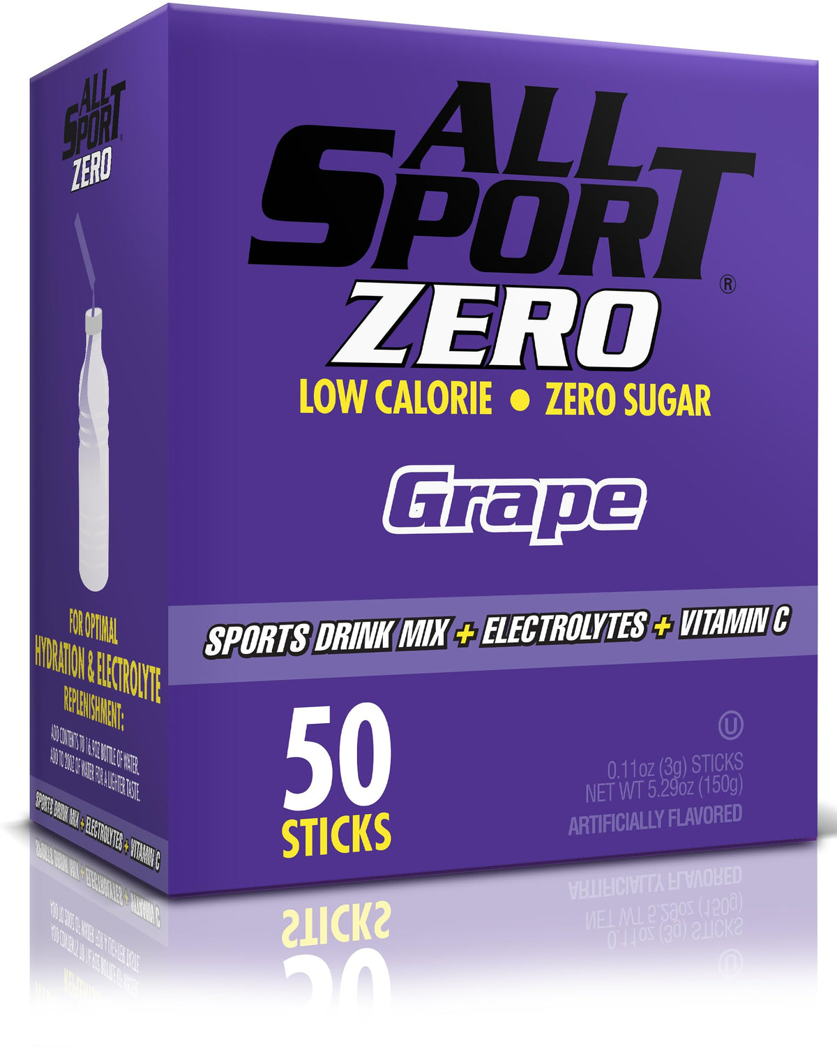 All Sport Zero Powder Sticks, Sugar Free, Strawberry Banana, 50 Count