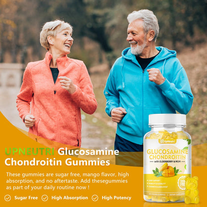 Sugar Free Glucosamine Chondroitin Gummies, Extra Strength 1500mg Glucosamine
