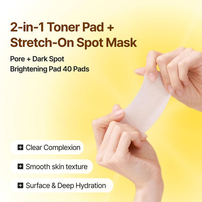 celimax Pore+Dark Spot Brightening Pad | Exfoliating Peeling Pads for Enlarged Pores, with Hyaluronic Acid, Pore Minimizer, Non-Irritating, Hydrating, For Sensitive Skin (40 pads)