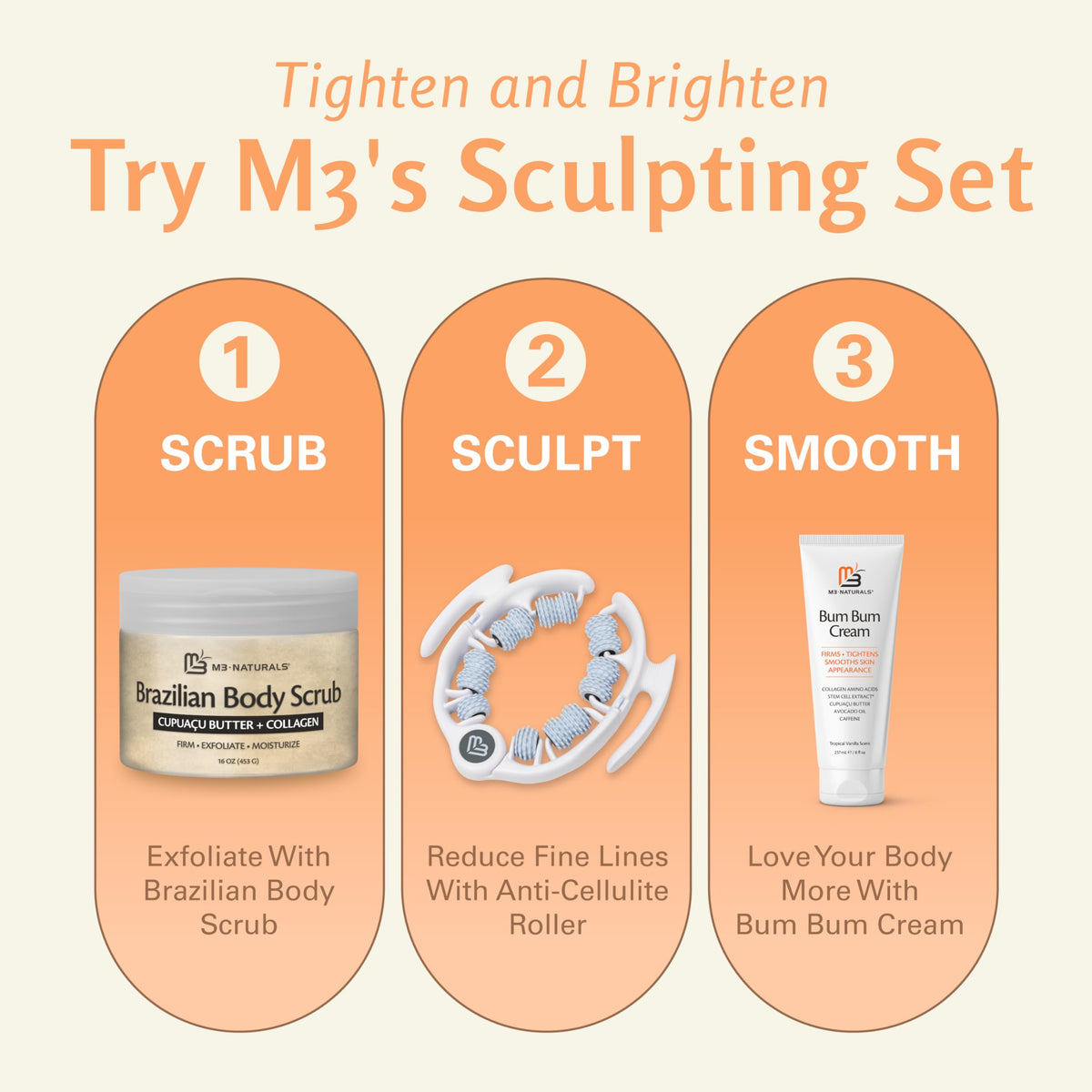 Himalayan Salt Scrub Face Foot & Body Exfoliator Infused with Collagen and Stem Cell Natural Exfoliating Salt Body Scrub for Toning Cellulite Skin Care by M3 Naturals