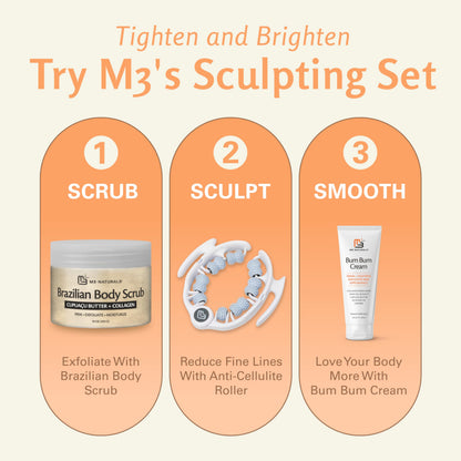 Himalayan Salt Scrub Face Foot & Body Exfoliator Infused with Collagen and Stem Cell Natural Exfoliating Salt Body Scrub for Toning Cellulite Skin Care by M3 Naturals