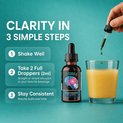 Pineal Guardian X Rapid Pineal Gland Activation Drops | Cognitive Support, Brain Supplement to Keep Cognitive Function, Memory and Focus in Top Shape, Add to Any Drink, 2mL Daily