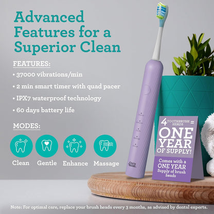 GuruNanda Electric Toothbrush & Water Flosser, 4 Toothbrush Heads, 4 Tips