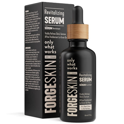 FORGE SKIN Night Beef Tallow Serum for Men [TALLOW-BASED] - Facial Essence for Face Wrinkles with Essential Oils - Natural Green Tea Skincare for Radiance and Skin Hydration (1.7 OZ)