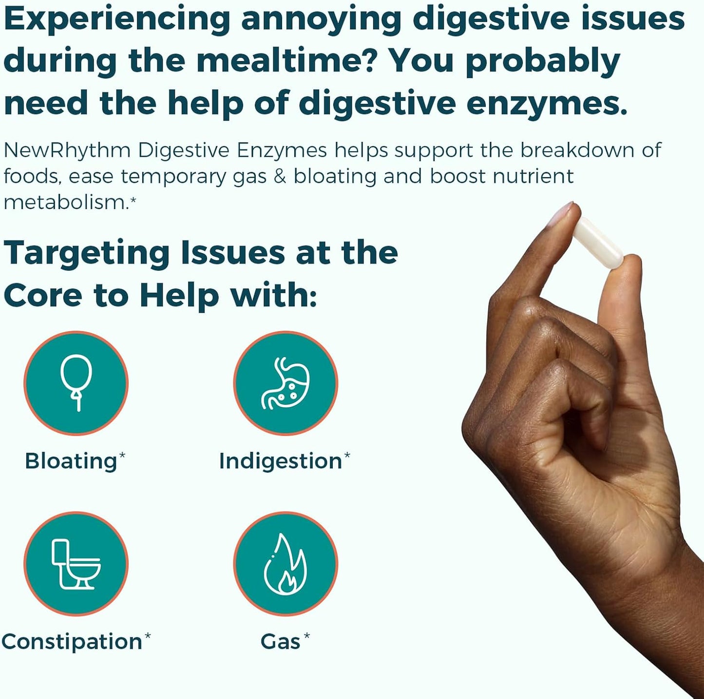 NewRhythm Digestion & Menopause Bundle: 7 Key Enzymes with Probiotics + Botanical Relief, Protease Amylase Lipase, Black Cohosh, 90 Vegan Caps