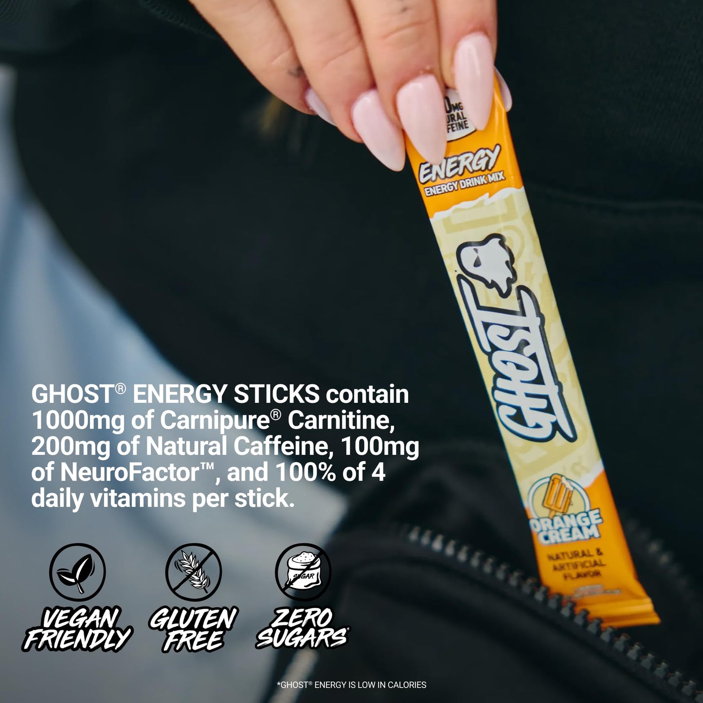 GHOST Sugar-Free Energy Drink Packets, Welch's Grape - 200mg of Natural Caffeine, Daily Vitamins & More, No Artificial Colors - Pre-Workout Energy Drink Mix - 24 On The Go Sticks