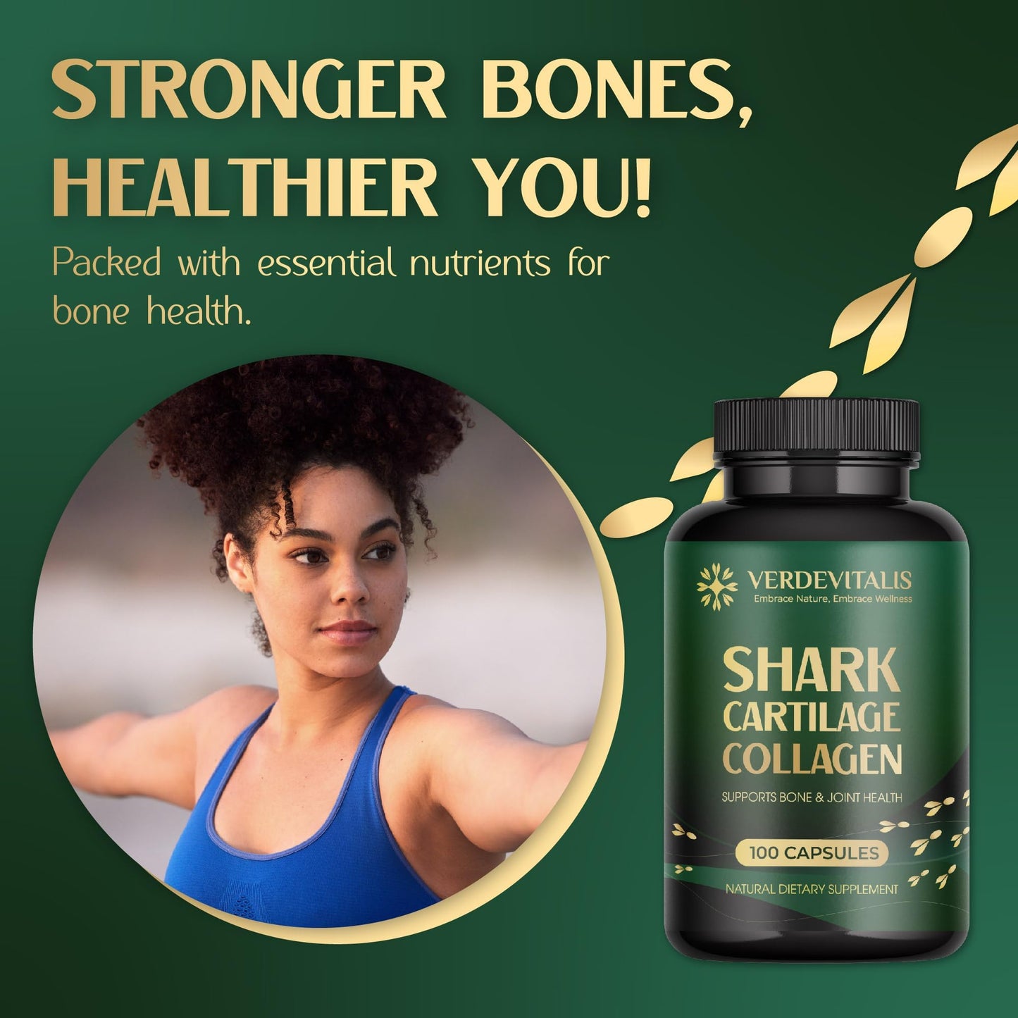 Fish Collagen Peptides Capsules – 100 Capsules | Fish Collagen Peptides | Supports Hair, Skin, Nails, Joints & Bones | Gluten-Free, Non-GMO | Made in USA