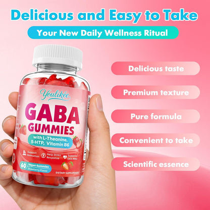 GABA Gummies, Strawberry Flavor, 60 Count